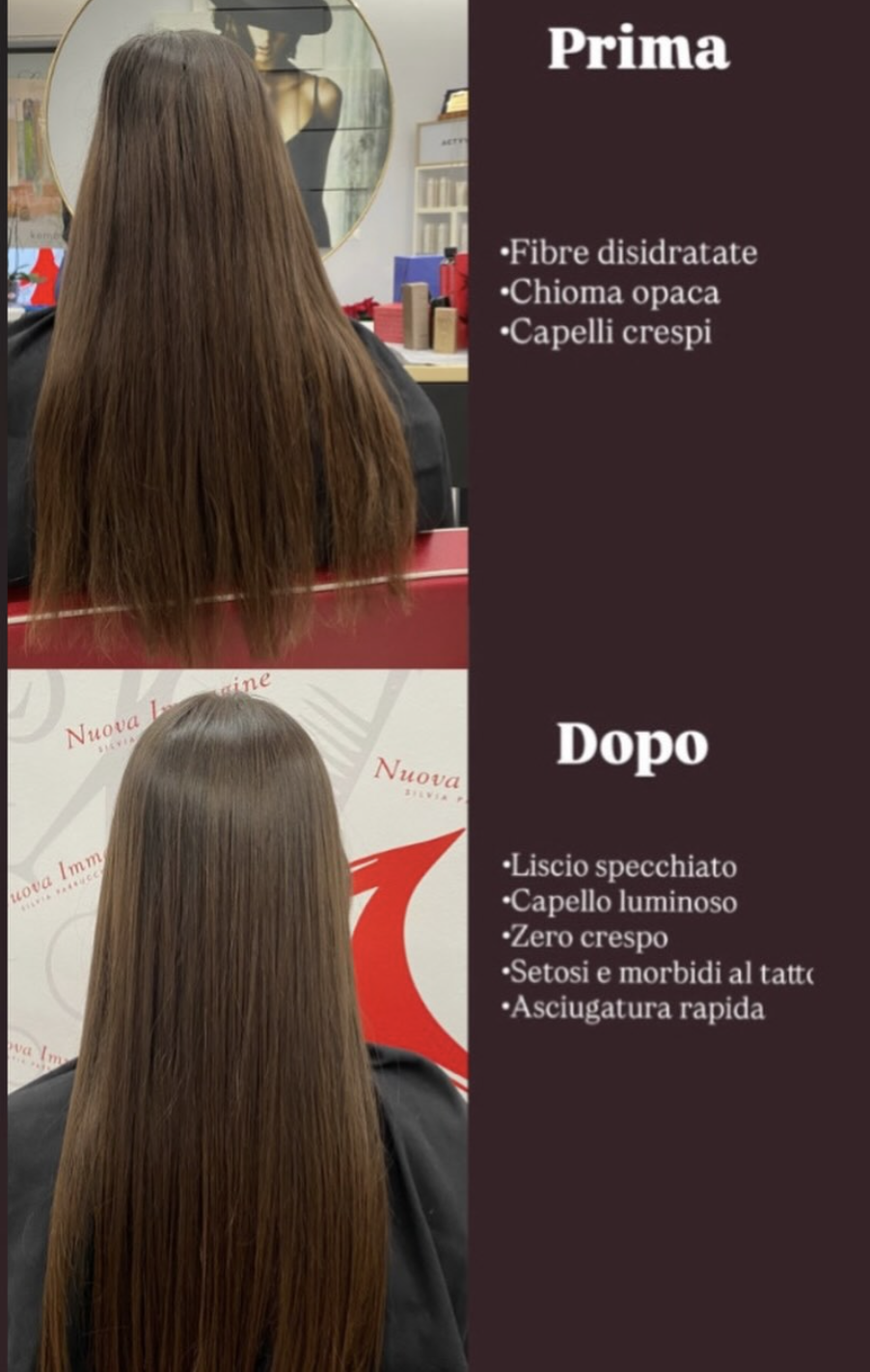 Cheratina Distensiva Prima e Dopo - Capelli Disciplinati
